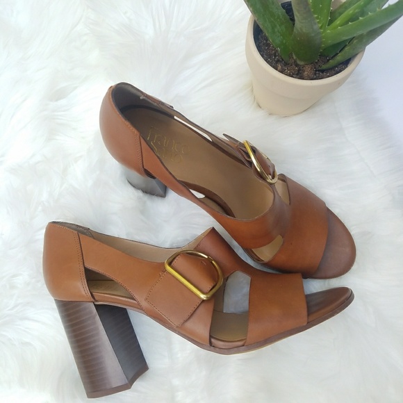 Franco Sarto Shoes - Franco Sarto Marketa Leather Stack Block Heels